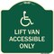 Signmission Lift Van Accessible W/ Updated IsaHeavy-Gauge Aluminum Architectural Sign, 18" x 18", G-1818-23885 A-DES-G-1818-23885 - alternate 1